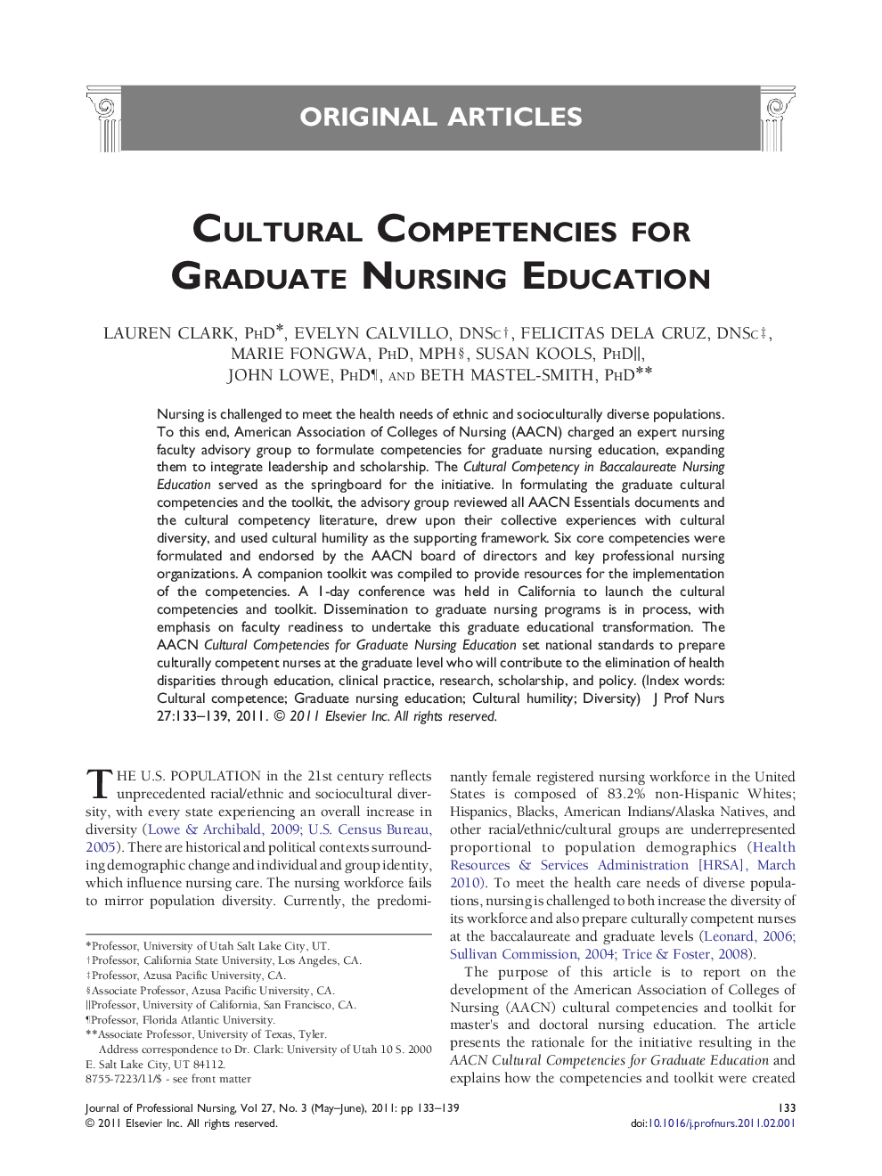 Cultural Competencies for Graduate Nursing Education