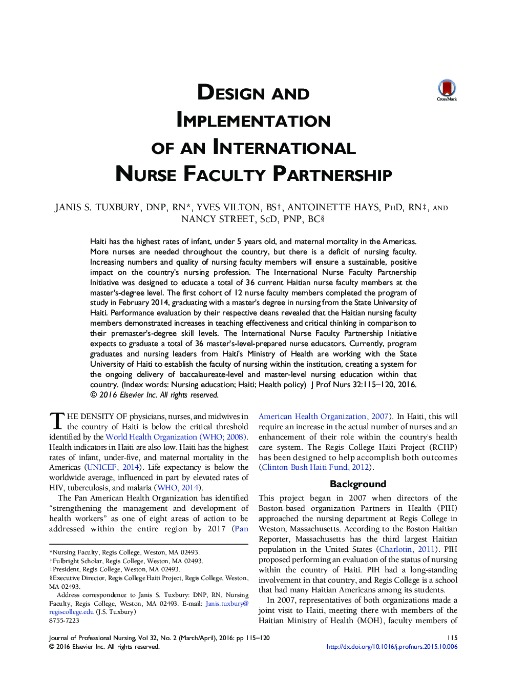 Design and Implementation of an International Nurse Faculty Partnership