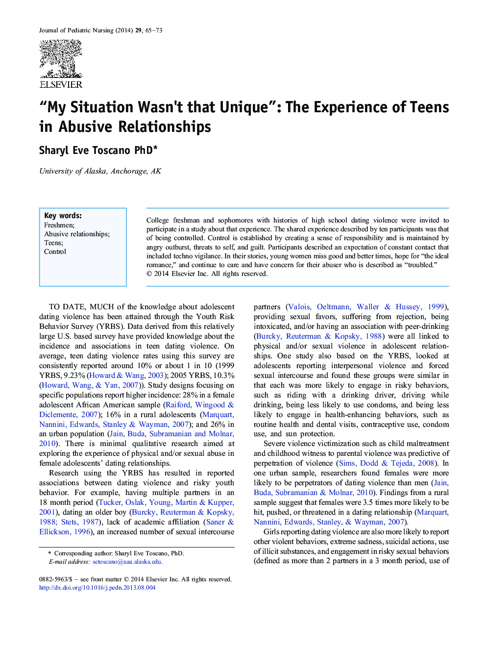 وضعیت من این قدر منحصر به فرد نبود": تجربه نوجوانان در روابط خشونت آمیز