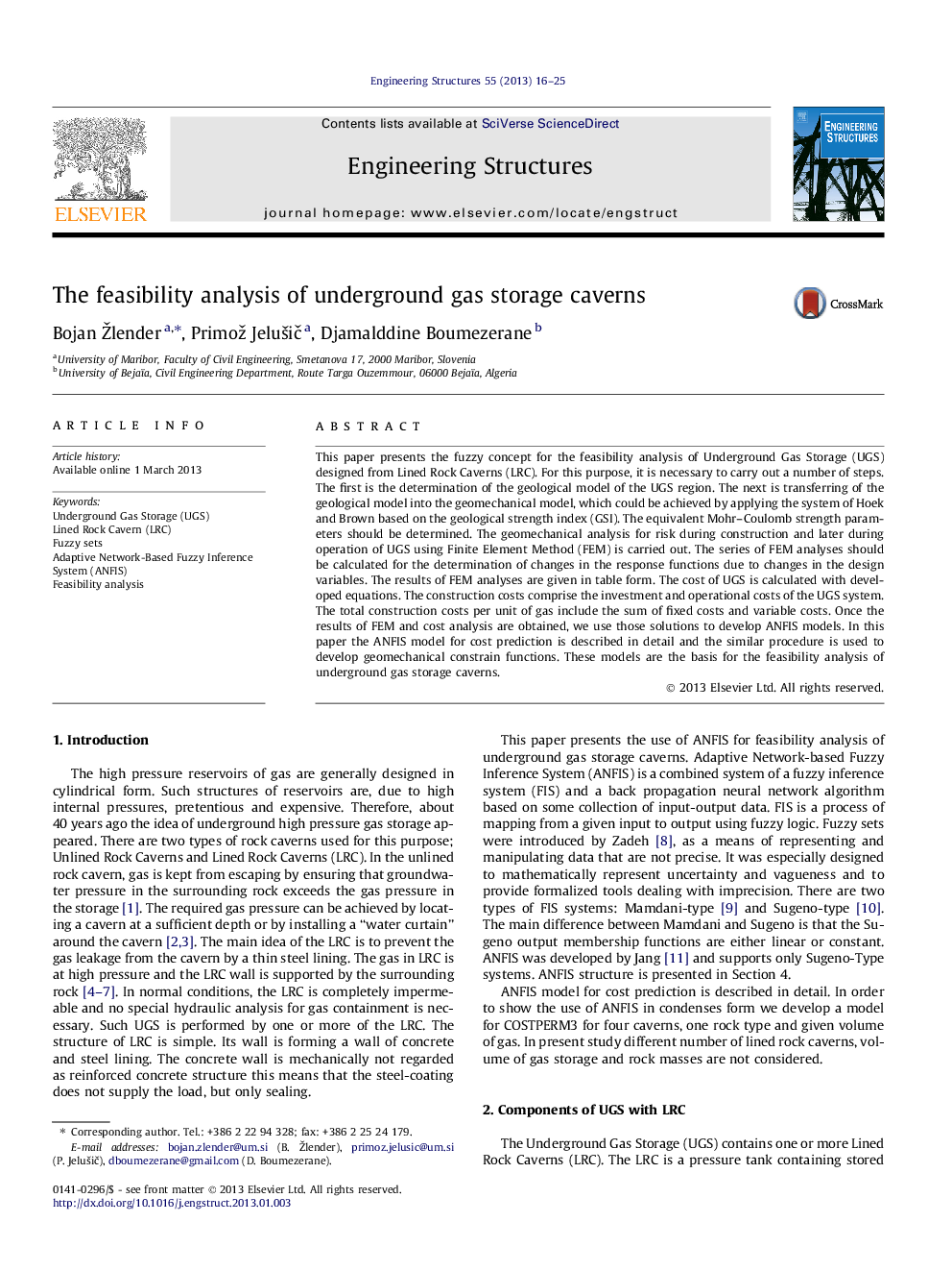 The feasibility analysis of underground gas storage caverns