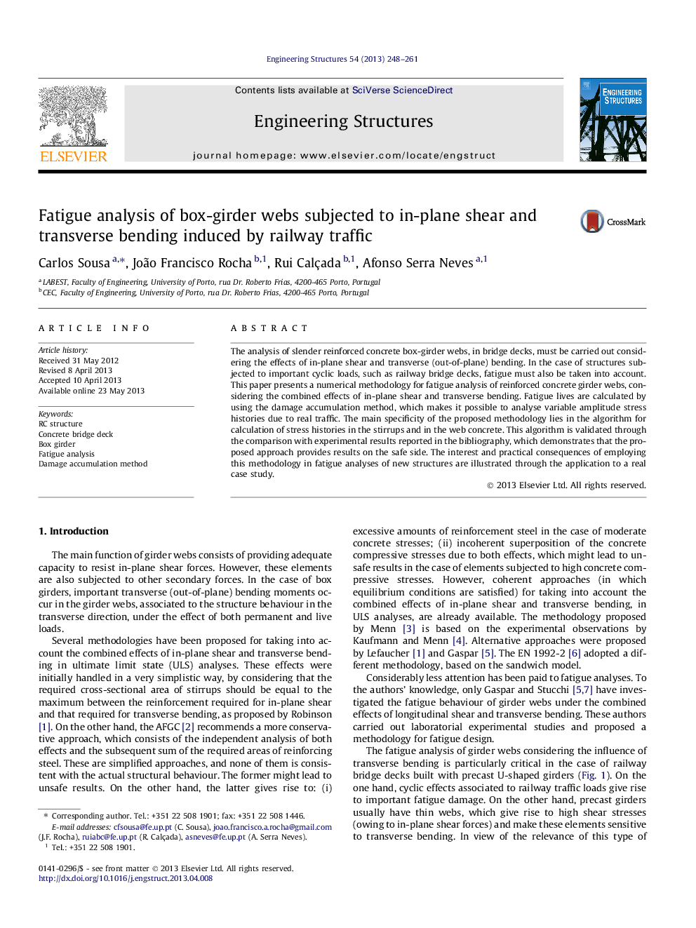 Fatigue analysis of box-girder webs subjected to in-plane shear and transverse bending induced by railway traffic