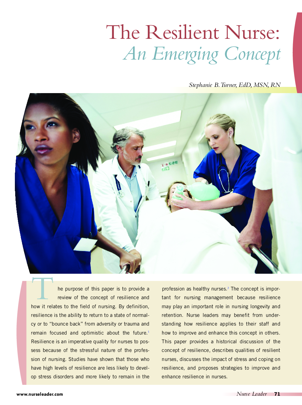 The Resilient Nurse: An Emerging Concept