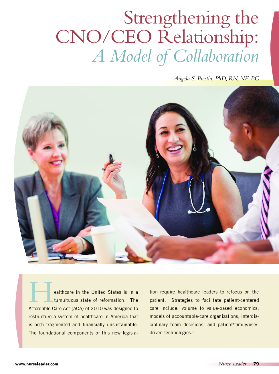Strengthening the CNO/CEO Relationship: A Model of Collaboration