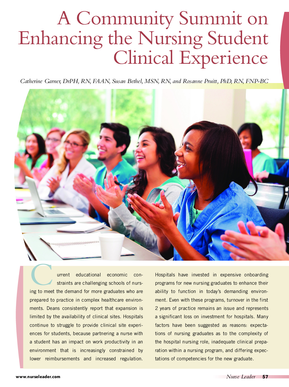 A Community Summit on Enhancing the Nursing Student Clinical Experience