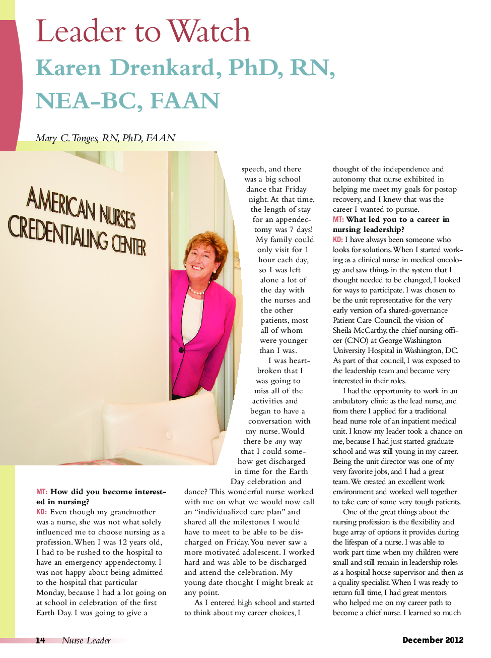 Karen Drenkard, PhD, RN, NEA-BC, FAAN