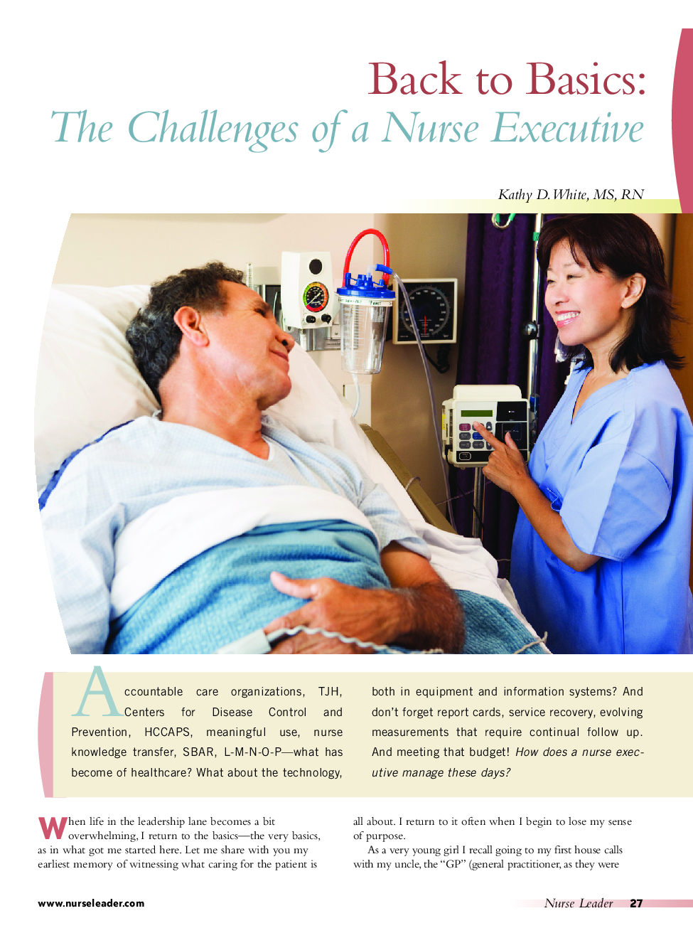 Back to Basics: The Challenges of a Nurse Executive