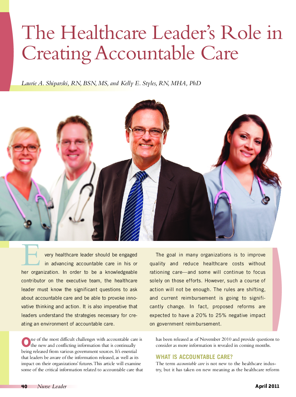 The Healthcare Leader's Role in Creating Accountable Care