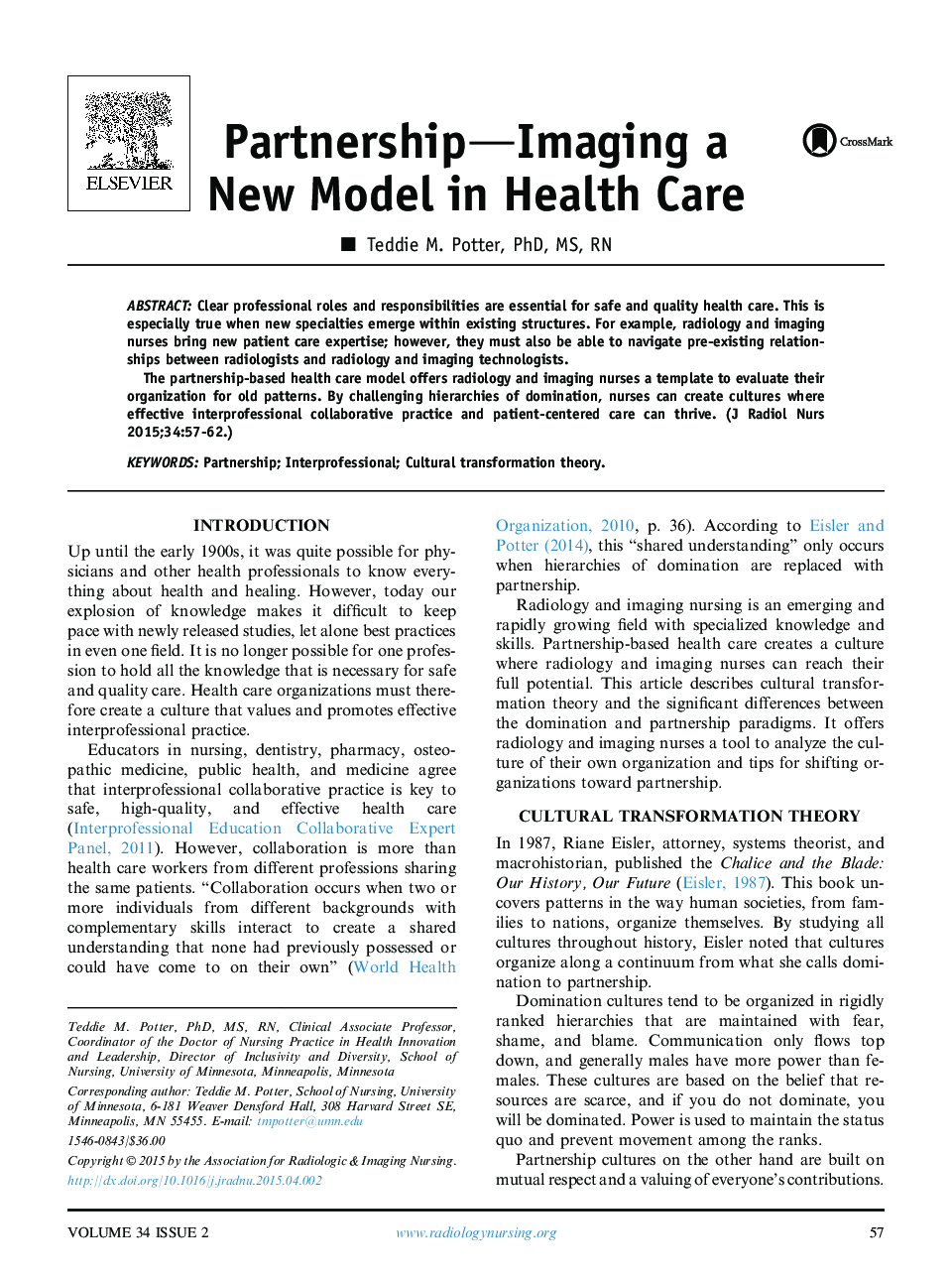 مشارکت ـ تصویربرداری یک مدل جدید در مراقبت های بهداشتی