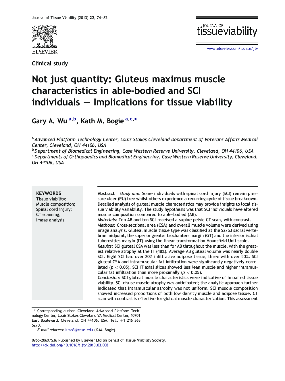 Not just quantity: Gluteus maximus muscle characteristics in able-bodied and SCI individuals – Implications for tissue viability