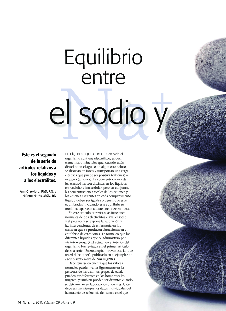 عکس صفحه اول مقاله: Equilibrio entre el sodio y el potasio Equilibrio entre el sodio y el potasio