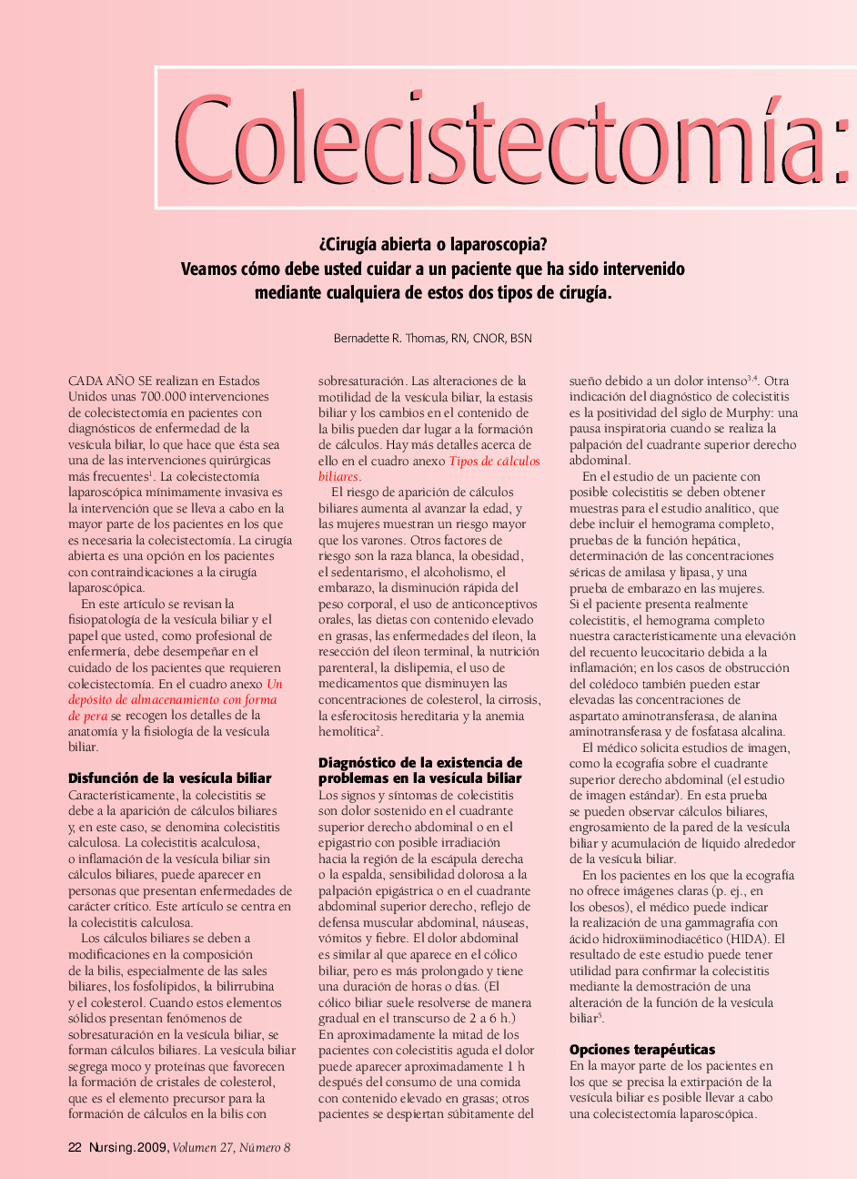 ColecistectomÃ­a: dos opciones