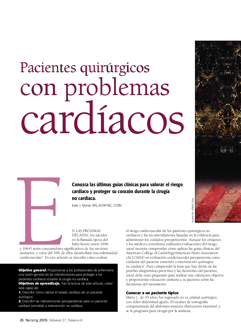 عکس صفحه اول مقاله: Pacientes quirúrgicos con problemas cardÃacos Pacientes quirúrgicos con problemas cardÃacos