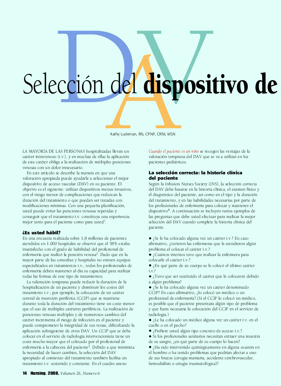 Selección del dispositivo de acceso vascular correcto