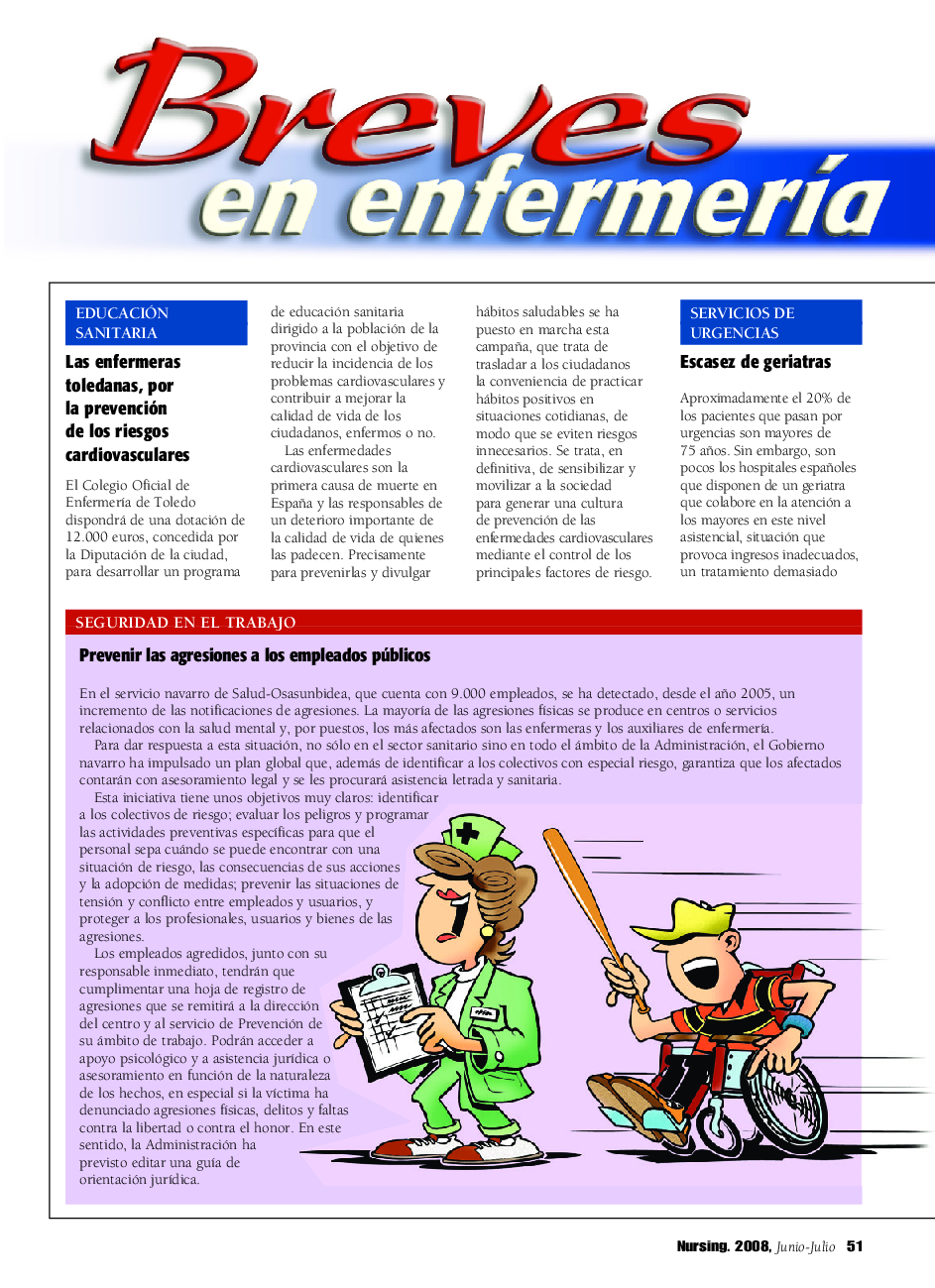 عکس صفحه اول مقاله: Breves en enfermerÃa Breves en enfermerÃa