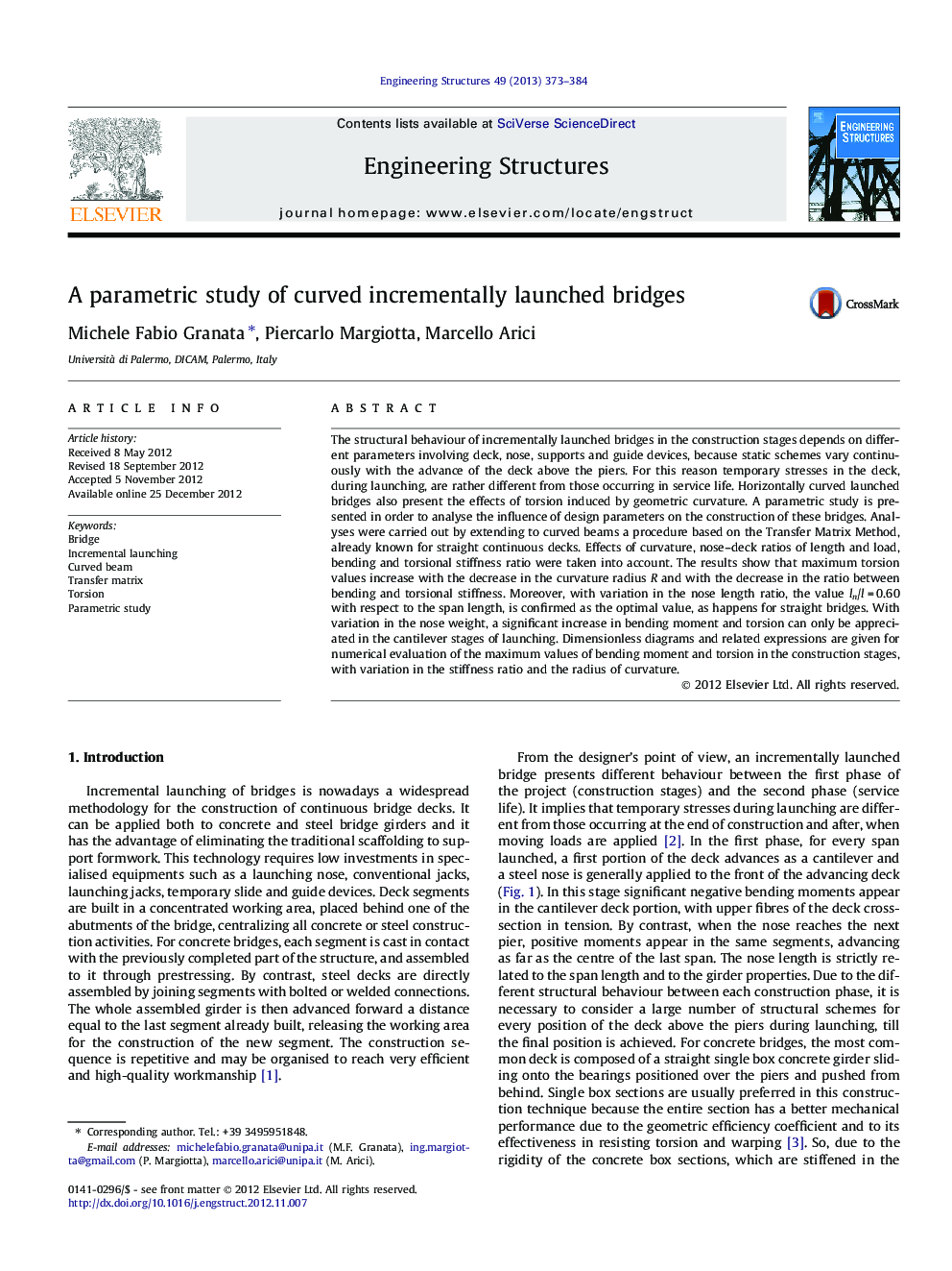 A parametric study of curved incrementally launched bridges