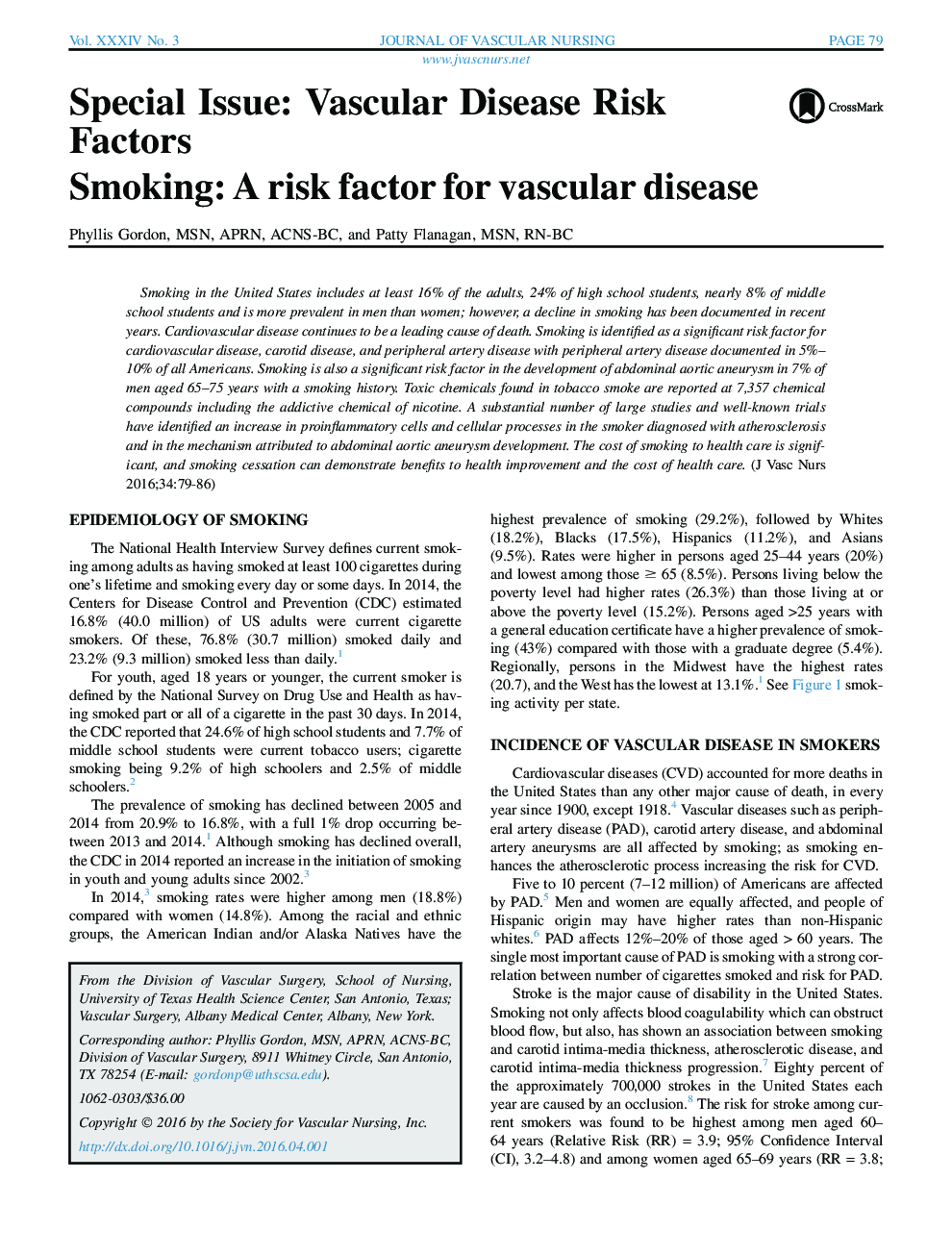 Smoking: A risk factor for vascular disease