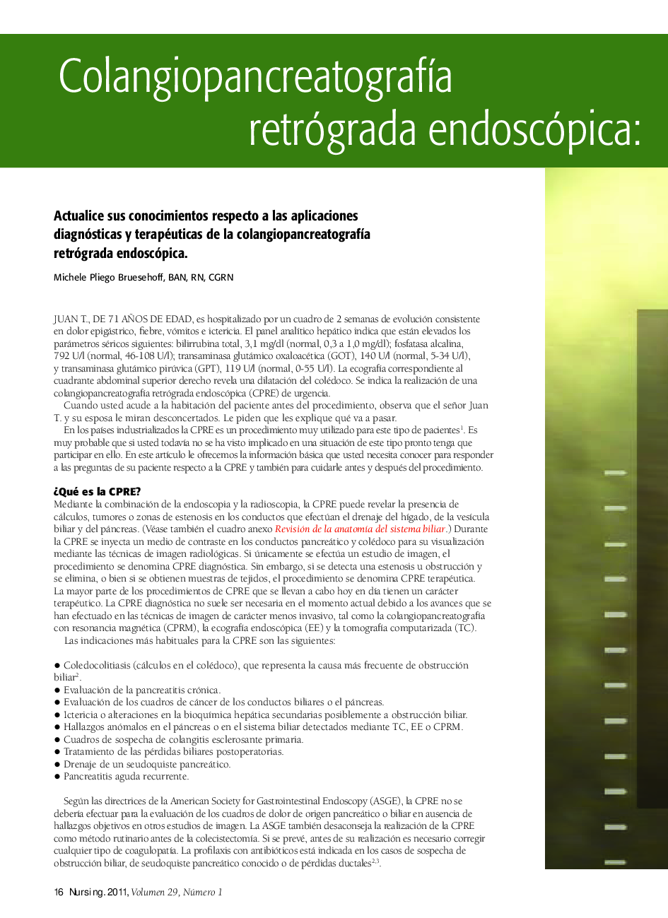 عکس صفحه اول مقاله: ColangiopancreatografÃa retrógrada endoscópica: una técnica diagnóstica importante en los cuadros de bloqueo biliar ColangiopancreatografÃa retrógrada endoscópica: una técnica diagnóstica importante en los cuadros de bloqueo biliar