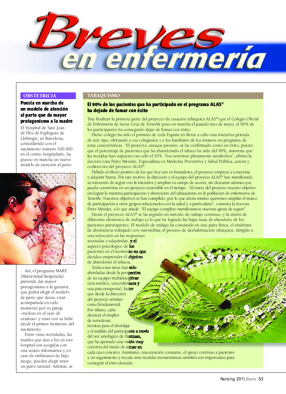 عکس صفحه اول مقاله: Breves en enfermerÃa Breves en enfermerÃa