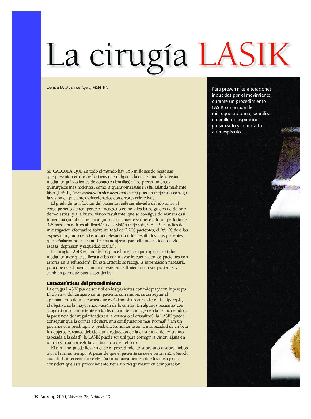 عکس صفحه اول مقاله: La cirugÃa lasik al detalle La cirugÃa lasik al detalle