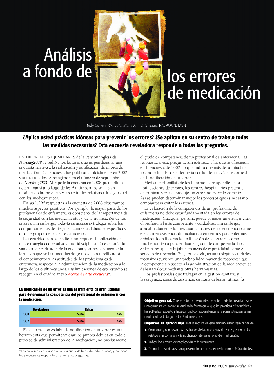 عکس صفحه اول مقاله: Análisis a fondo de los errores de medicación Análisis a fondo de los errores de medicación