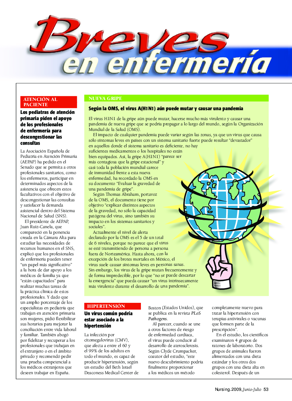 عکس صفحه اول مقاله: Breves en enfermerÃa Breves en enfermerÃa
