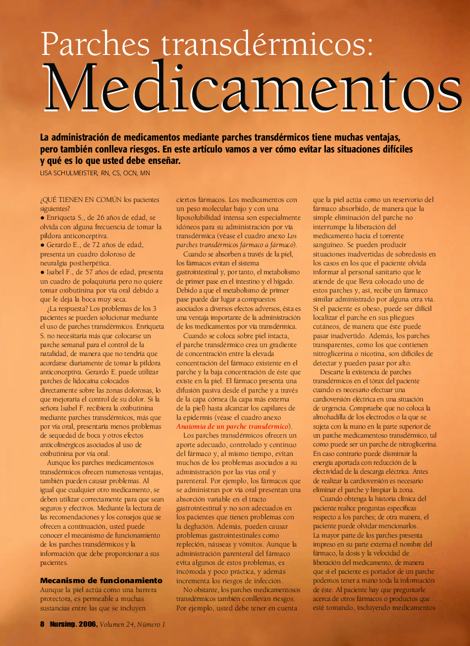 Parches transdérmicos: Medicamentos con músculo
