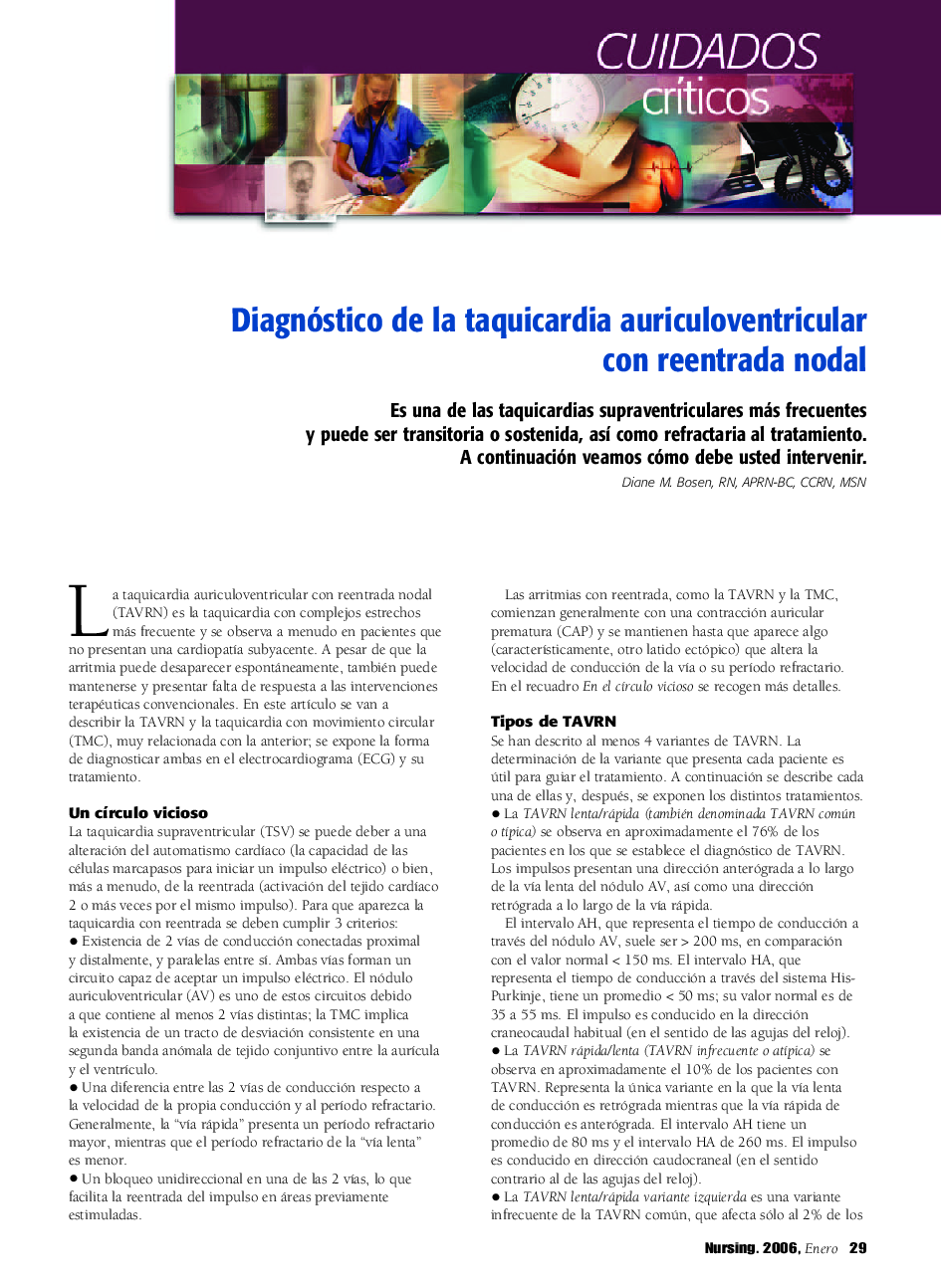Diagnóstico de la taquicardia auriculoventricular con reentrada nodal