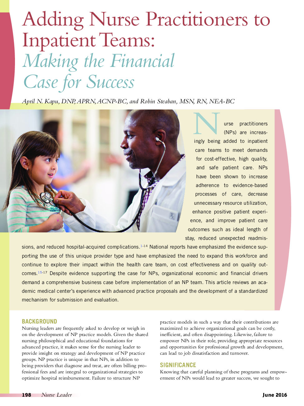 Adding Nurse Practitioners to Inpatient Teams: Making the Financial Case for Success