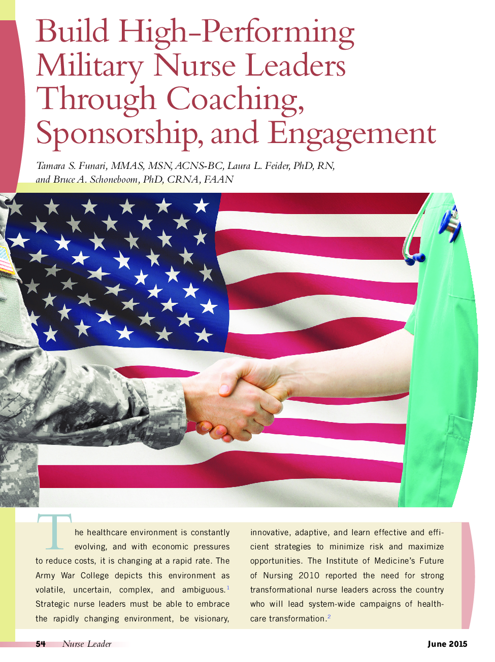 Build High-Performing Military Nurse Leaders Through Coaching, Sponsorship, and Engagement 