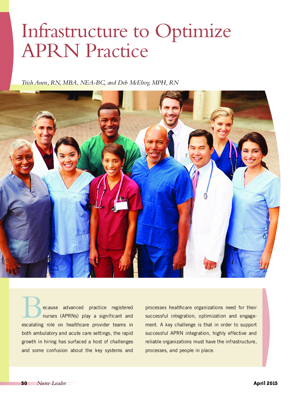 Infrastructure to Optimize APRN Practice