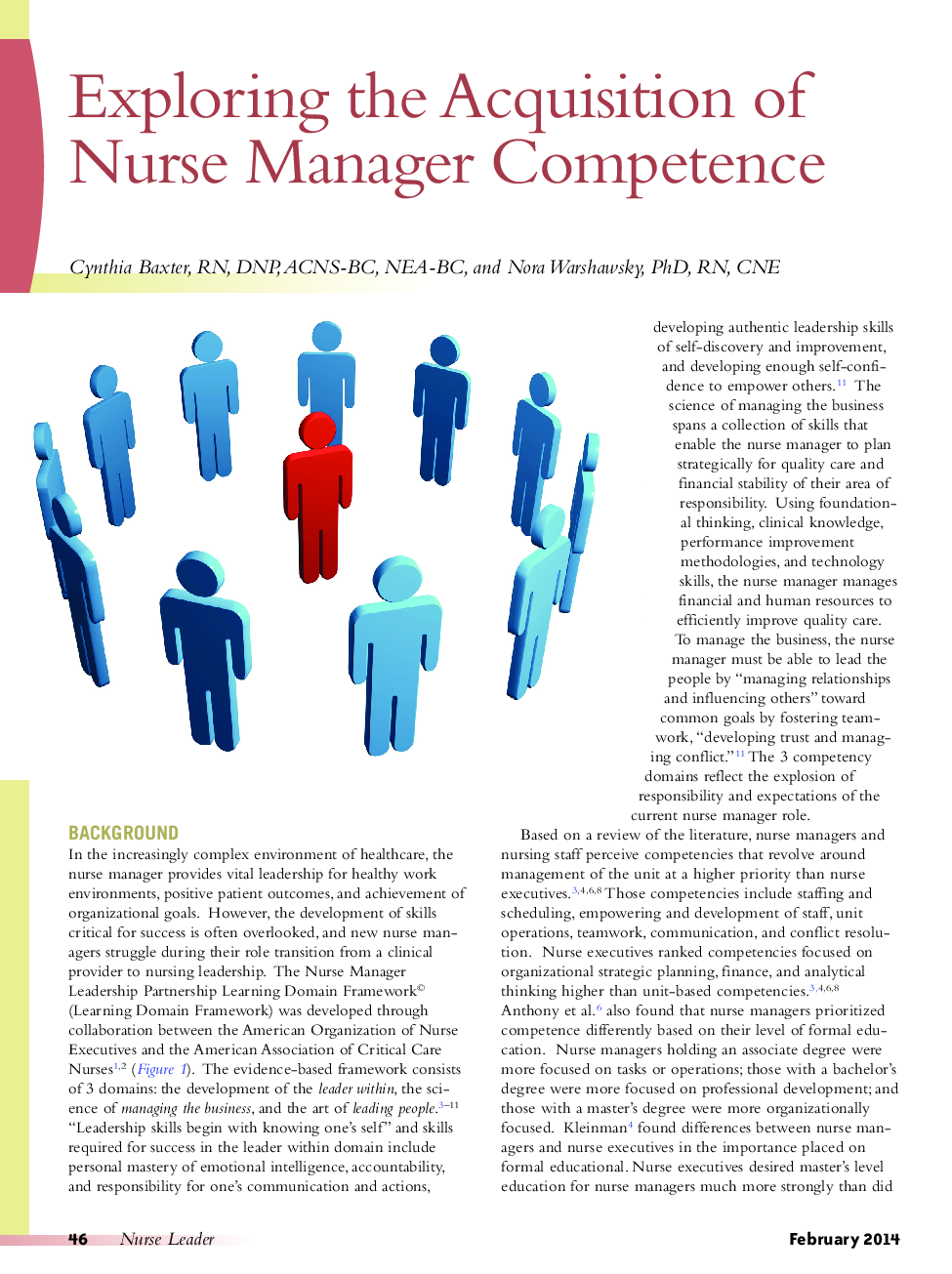 Exploring the Acquisition of Nurse Manager Competence