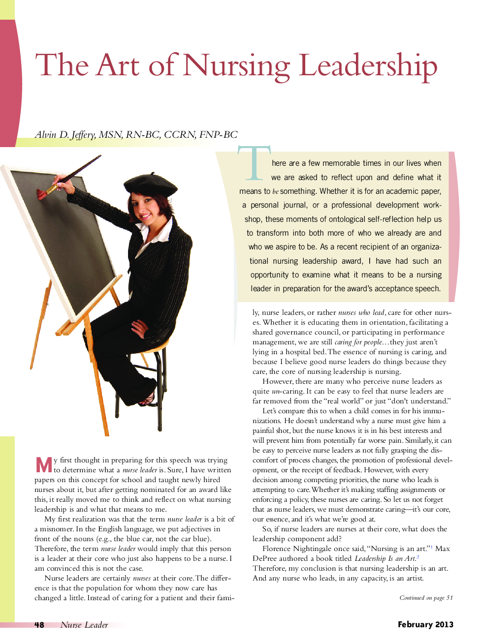 The Art of Nursing Leadership