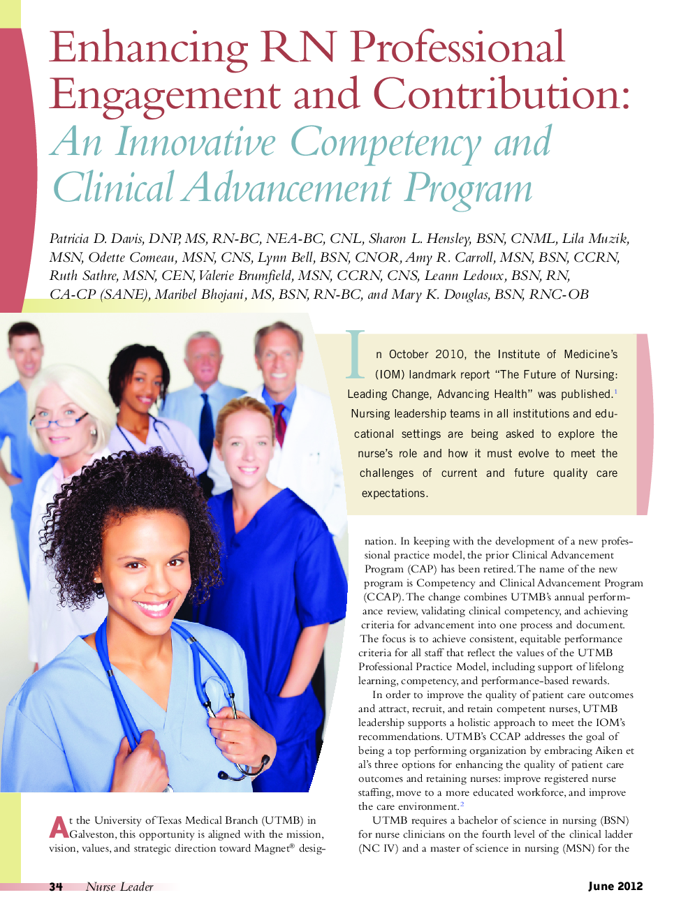 Enhancing RN Professional Engagement and Contribution: An Innovative Competency and Clinical Advancement Program
