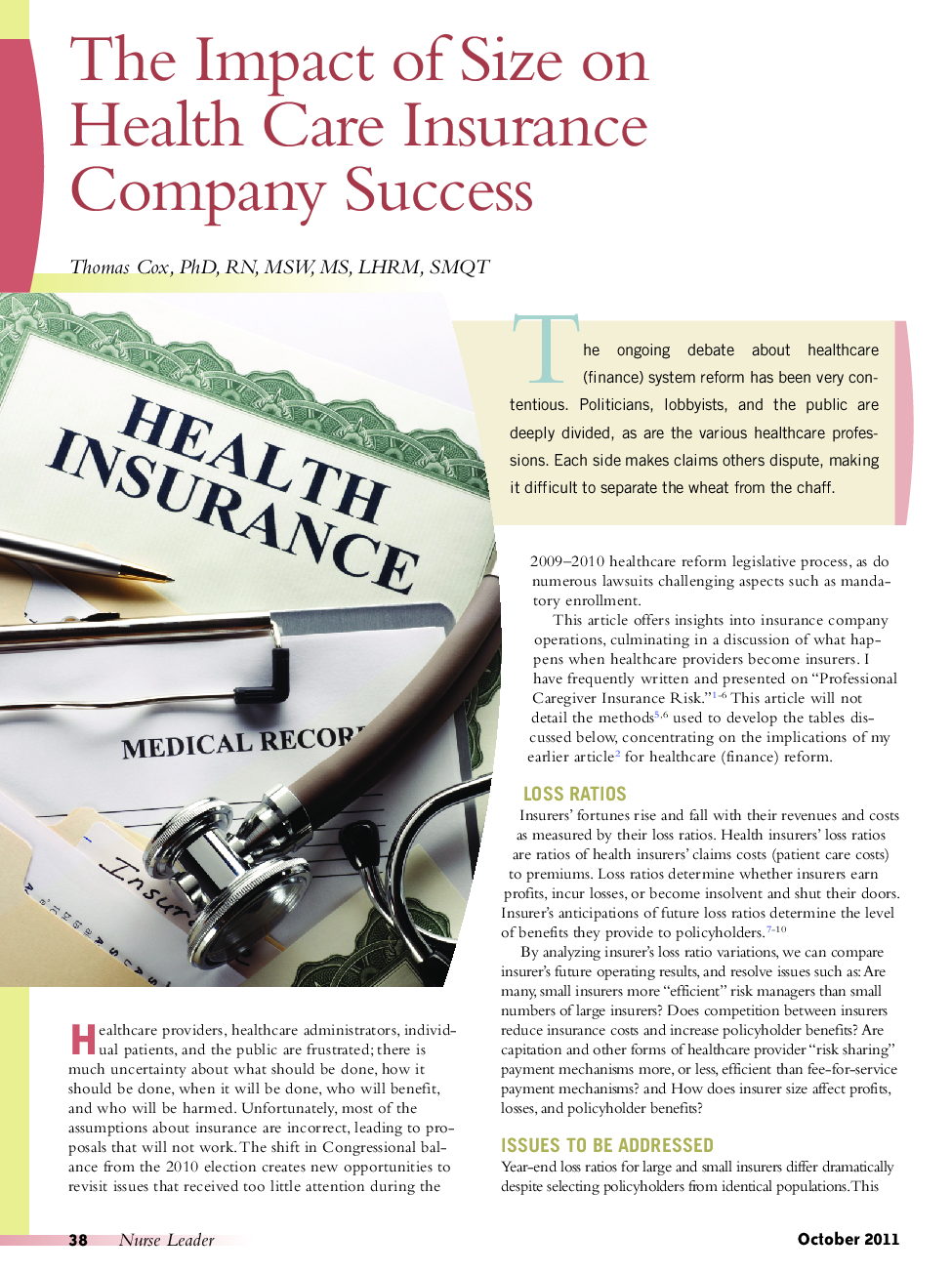 The Impact of Size on Health Care Insurance Company Success