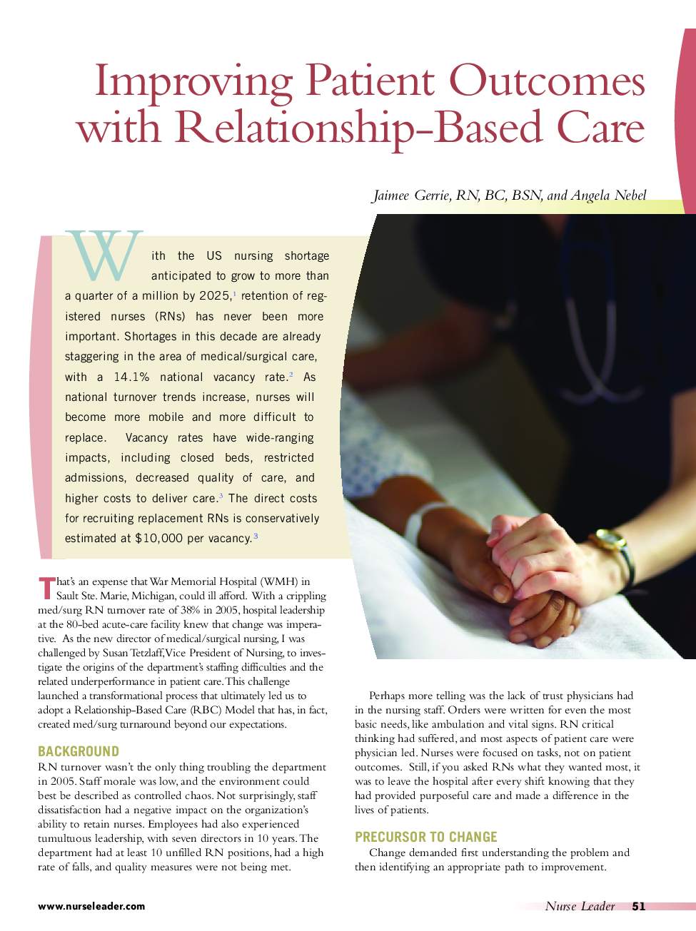 Improving Patient Outcomes with Relationship-Based Care
