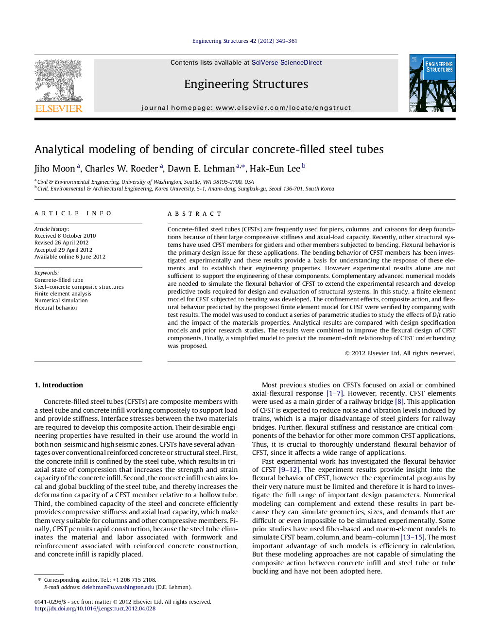 Analytical modeling of bending of circular concrete-filled steel tubes