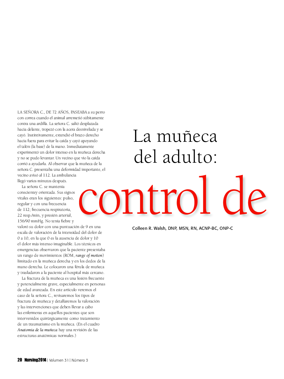 عکس صفحه اول مقاله: La muñeca del adulto: control de La muñeca del adulto: control de