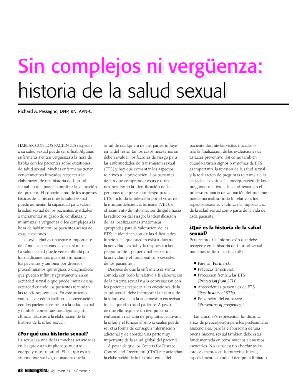 عکس صفحه اول مقاله: Sin complejos ni vergüenza: historia de la salud sexual Sin complejos ni vergüenza: historia de la salud sexual