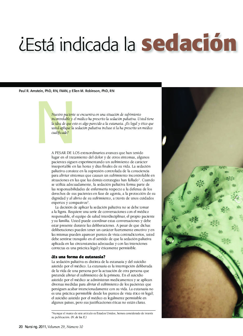 Â¿Está indicada la sedación paliativa en nuestro paciente?