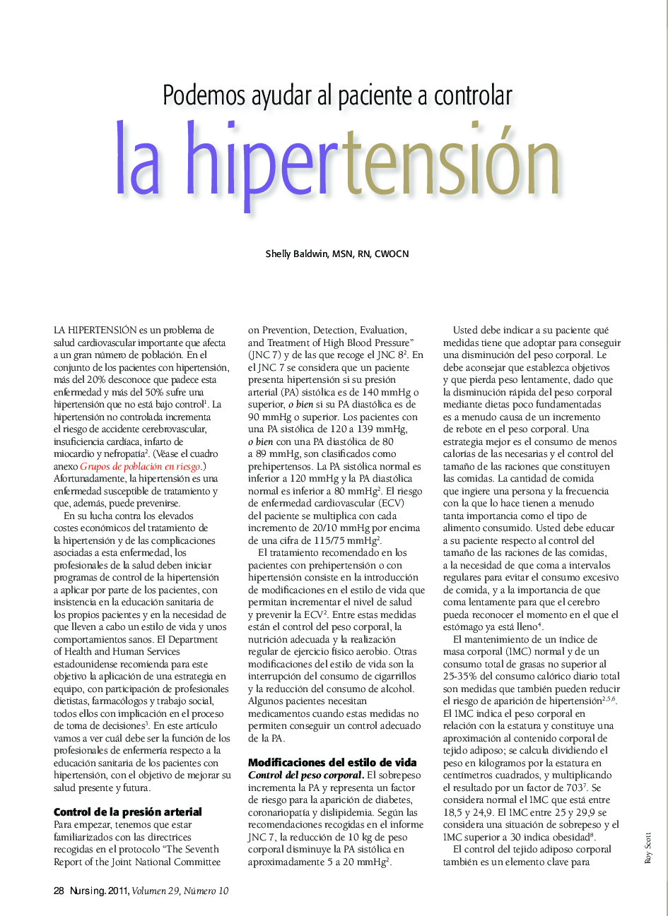 عکس صفحه اول مقاله: Podemos ayudar al paciente a controlar la hipertensión Podemos ayudar al paciente a controlar la hipertensión