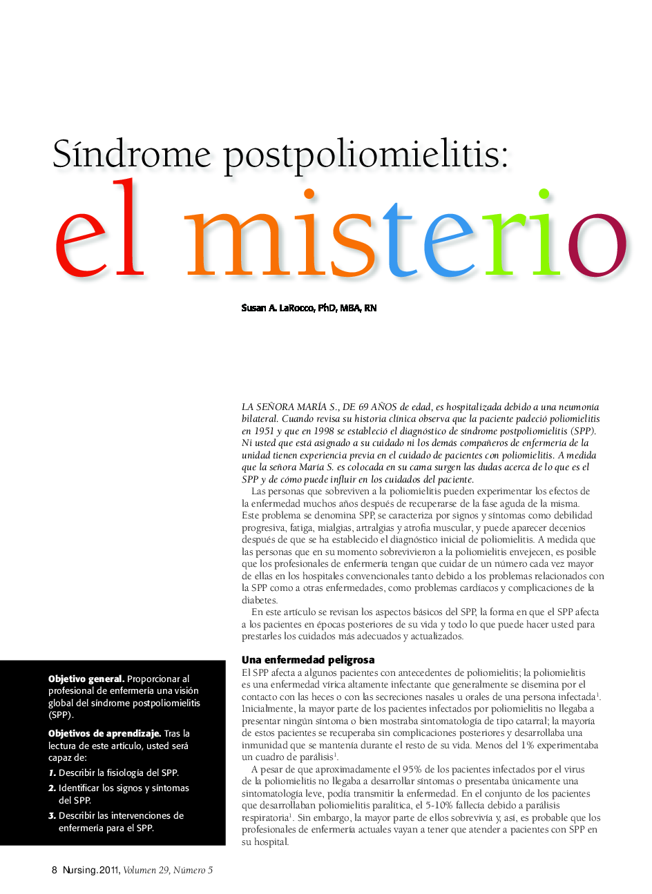SÃ­ndrome postpoliomielitis: el misterio desvelado