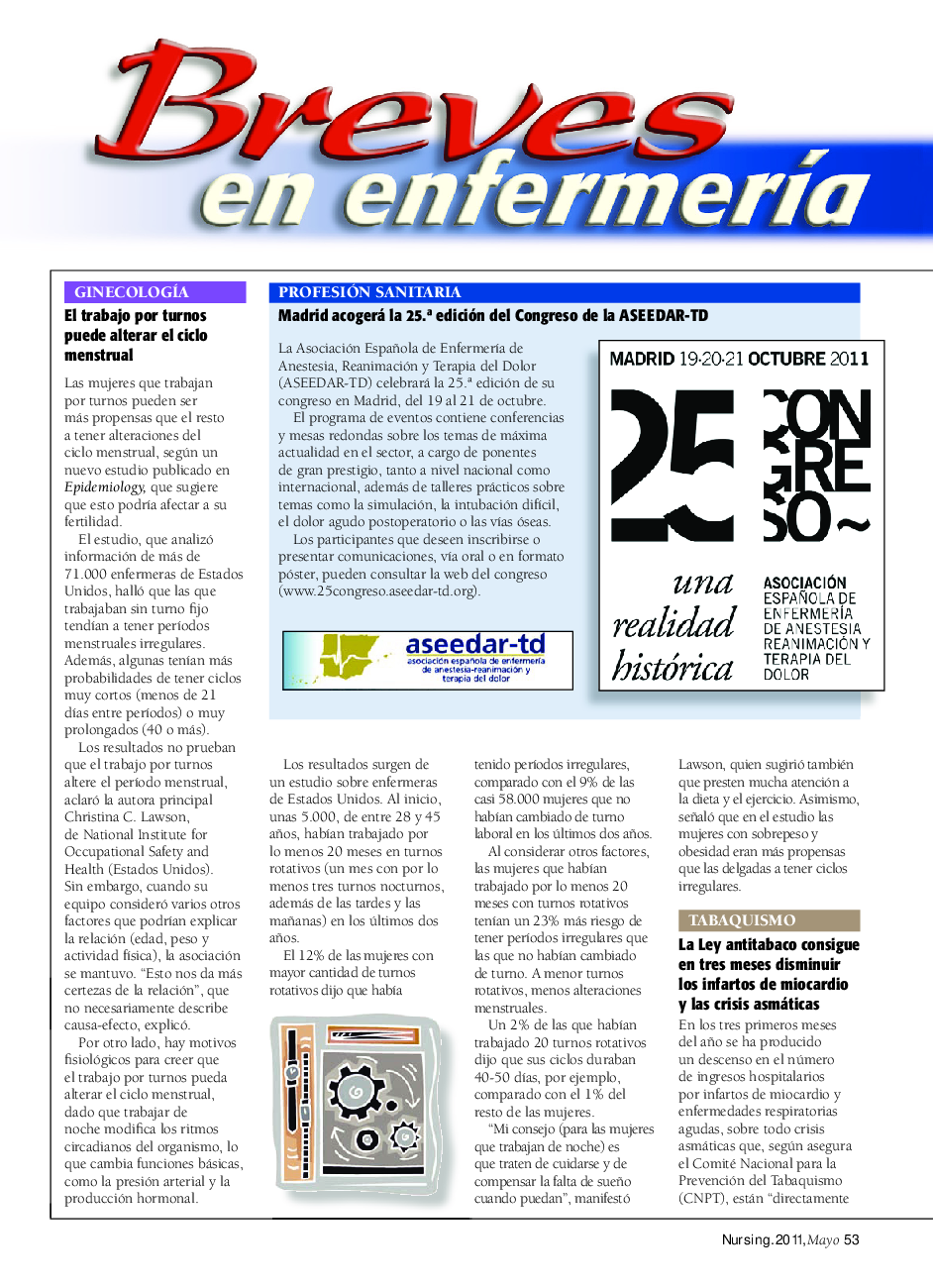 عکس صفحه اول مقاله: Breves en enfermerÃa Breves en enfermerÃa