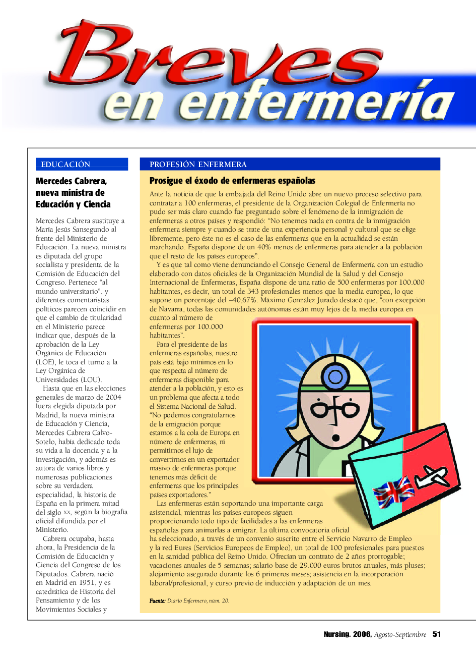 عکس صفحه اول مقاله: Breves en enfermerÃa Breves en enfermerÃa
