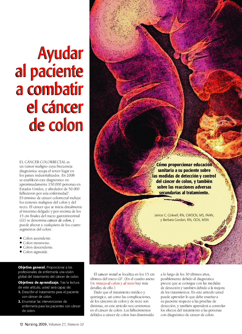 عکس صفحه اول مقاله: Ayudar al paciente a combatir el cáncer de colon Ayudar al paciente a combatir el cáncer de colon