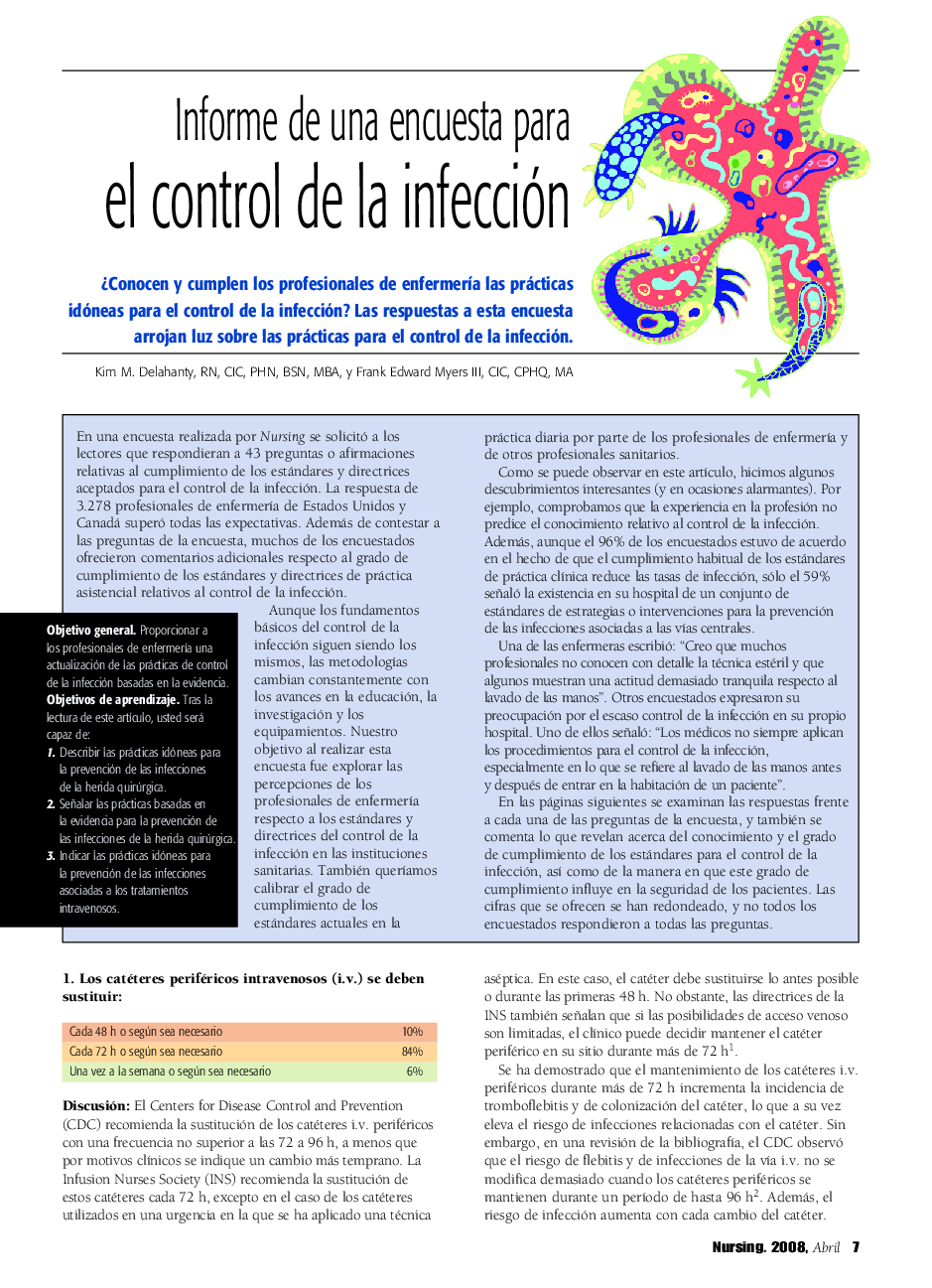عکس صفحه اول مقاله: Informe de una encuesta para el control de la infección Informe de una encuesta para el control de la infección