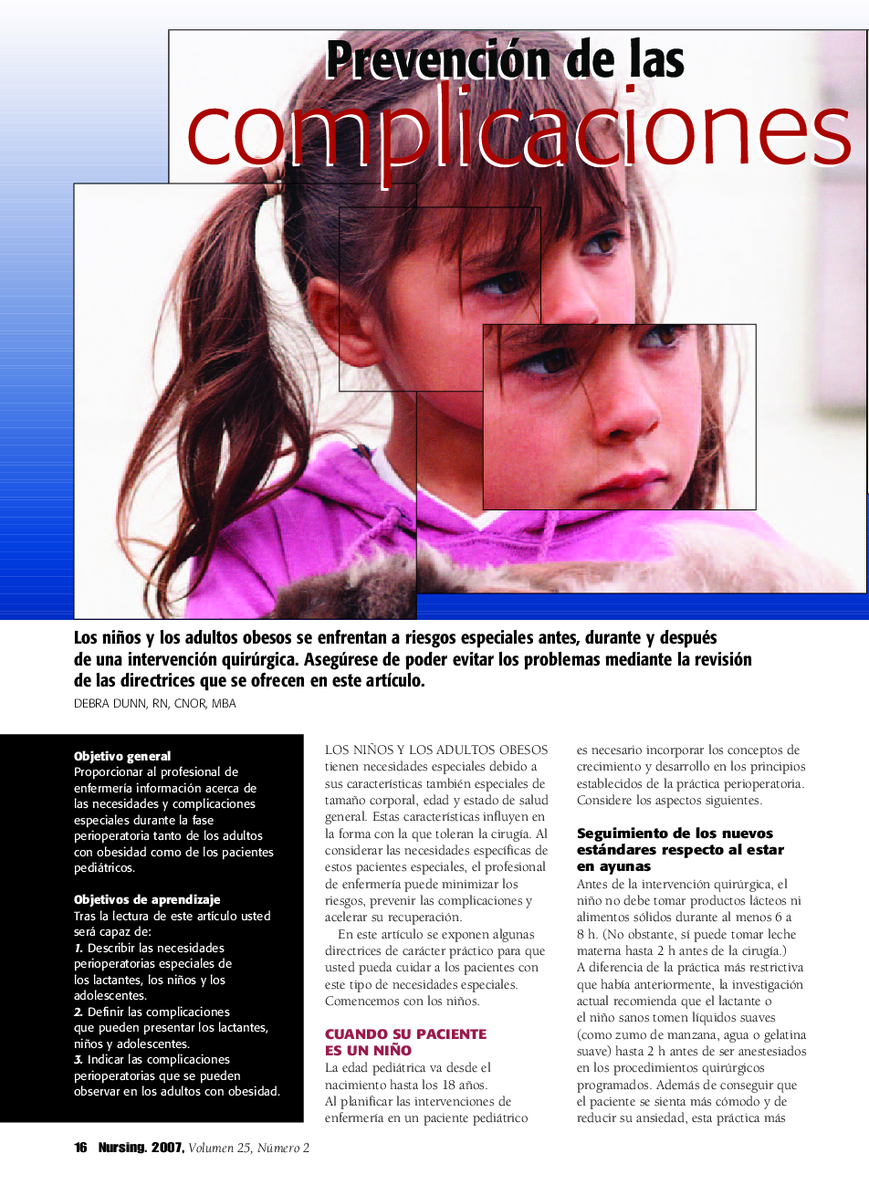 عکس صفحه اول مقاله: Prevención de las complicaciones perioperatorias en los pacientes especiales Prevención de las complicaciones perioperatorias en los pacientes especiales