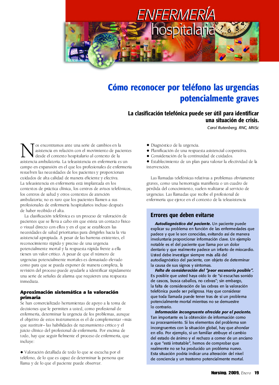 عکس صفحه اول مقاله: Cómo reconocer por teléfono las urgencias potencialmente graves Cómo reconocer por teléfono las urgencias potencialmente graves