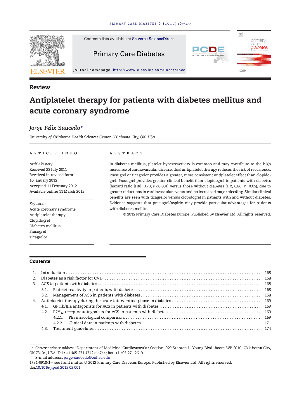 Antiplatelet therapy for patients with diabetes mellitus and acute coronary syndrome