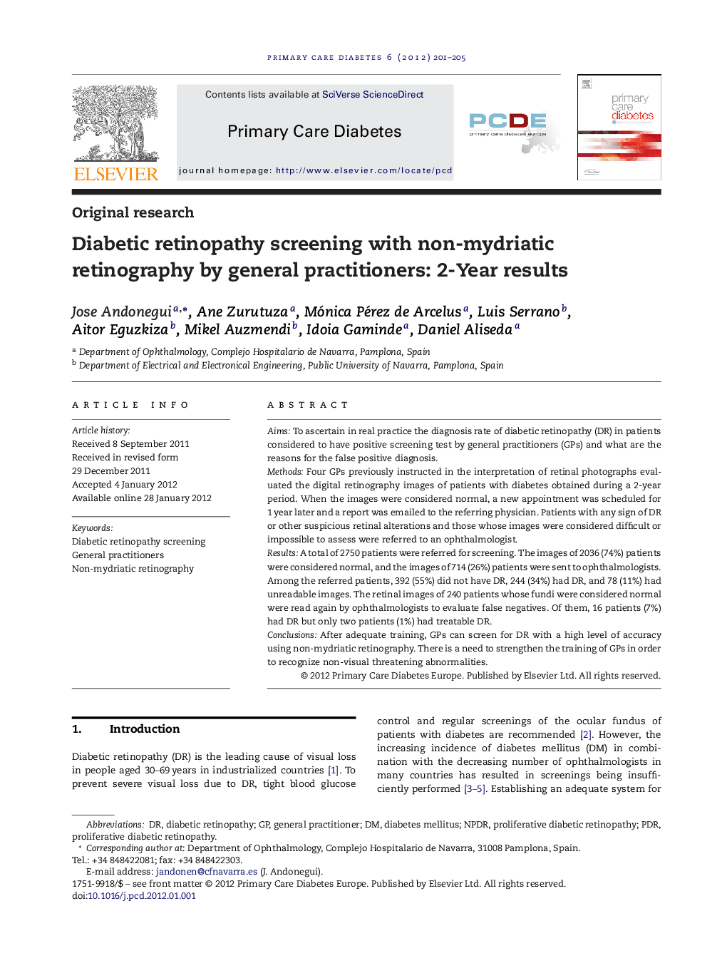 Diabetic retinopathy screening with non-mydriatic retinography by general practitioners: 2-Year results