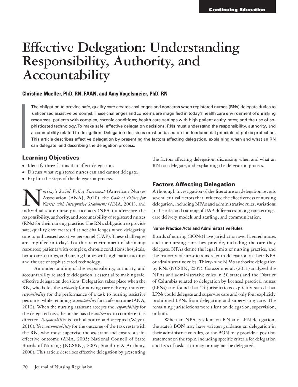 عکس صفحه اول مقاله: Effective Delegation: Understanding Responsibility, Authority, and Accountability Effective Delegation: Understanding Responsibility, Authority, and Accountability